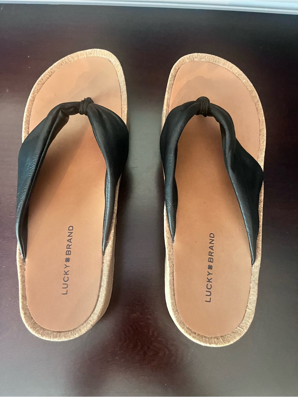 Lucky Brand Lellina Platform Thong Sandals Excellent Condition - Picture 2 of 16
